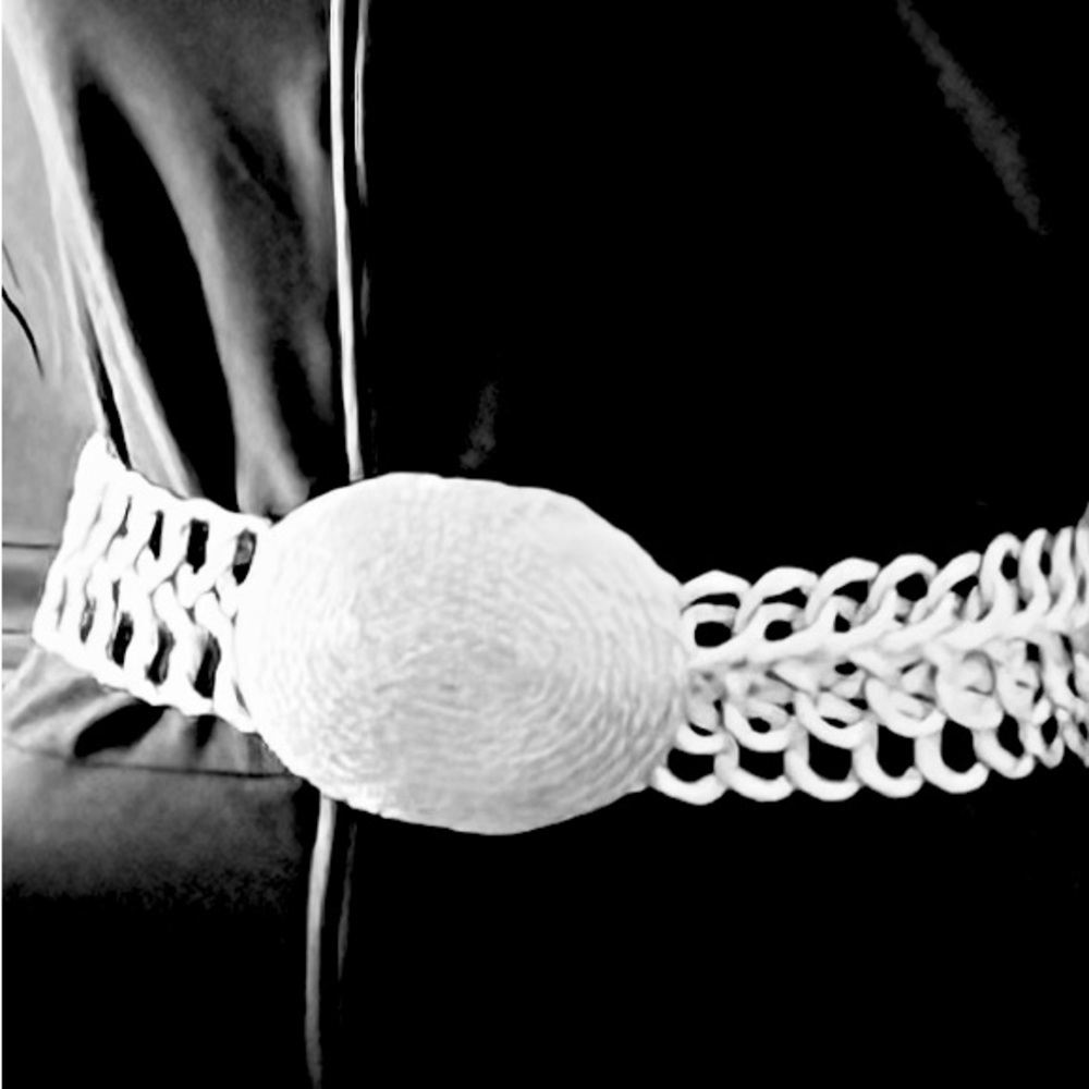 Copper dipped in real silver belt. Long length, adjustable! Unique